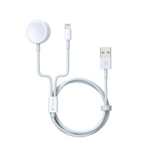 Devia 2-in-1 Ladekabel für Apple Watch und iPhone mit USB-A und Lightning-Anschlüssen - Smartwatch-Ladegerät