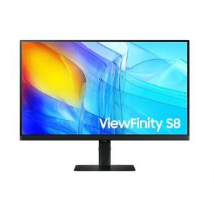 Samsung ViewFinity S8 27-Zoll UHD Monitor, Vorderansicht mit Logo - Monitore