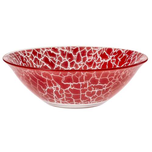 Red Rock 200mm üveg salátástál repedezett mintával