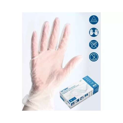 M-es egyszer használatos nitril kesztyű fekete színben 100 db/doboz