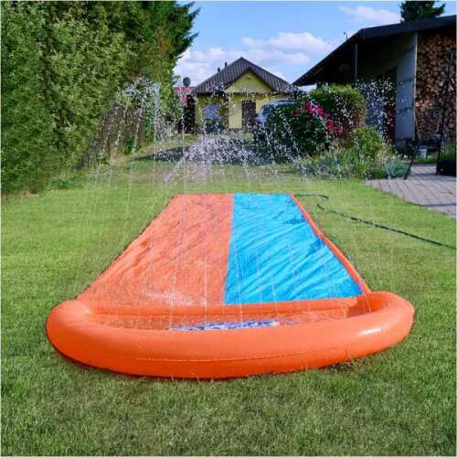 BESTWAY H2OGO! Double Water Slide in use on lawn