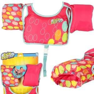Bestway Swim Safe vestă de salvare roz cu flotoare pentru brațe pentru copii de 3-6 ani, 19-30 kg - Articole de plaja