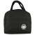Vorderansicht der schwarzen isolierten Lunchtasche mit Bärenlogo