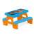 Hot Wheels picnic table for kids, blue and orange plastic table with benches, perfect for outdoor play