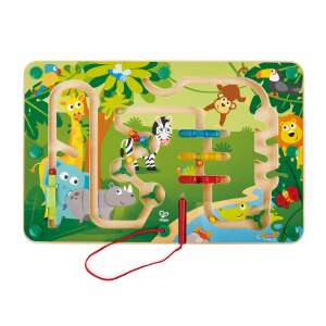 Hape Jungle Maze magnetic game with colorful animals and a magnetic wand - Hape