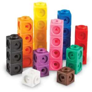 Learning Resources MathLink Cubes, colorful plastic connecting cubes for kids to learn math skills - Learning Resources