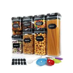 Homeland Konyhai Tároló KOPB-961 7 részes légmentesen záródó ételszervező készlet címkékkel és merőkanalakkal - Prolight