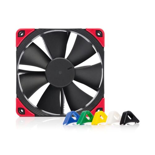 Noctua NF-F12 PWM chromax.black.swap 120mm PC Fan with Red Anti-Vibration Pads