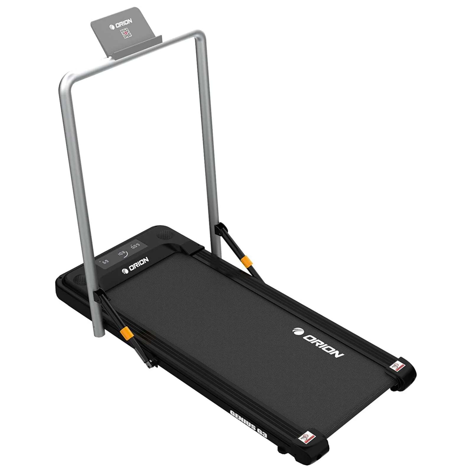 Orion Genius G3 Elektromos futópad, 100%-ban összecsukható, Bluetooth csatlakozás Kinomap, Fitshow, Zwift, távirányító, maximális motorteljesítmény 2 LE, maximális súly 100 kg