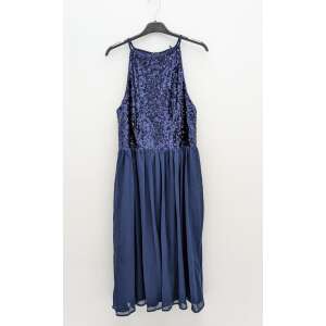 Boohoo sötétkék flitteres magas nyakú midi ruha - Boohoo