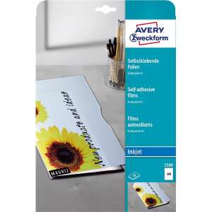 Avery Zweckform 2500 Inkjet-Folien, selbstklebend, transparent, 10 Blatt, A4 - Avery
