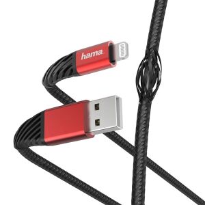Cablu USB Hama USB-A - Lightning 1.5 m Negru/Roșu (002015380000) 111975785 - Hama