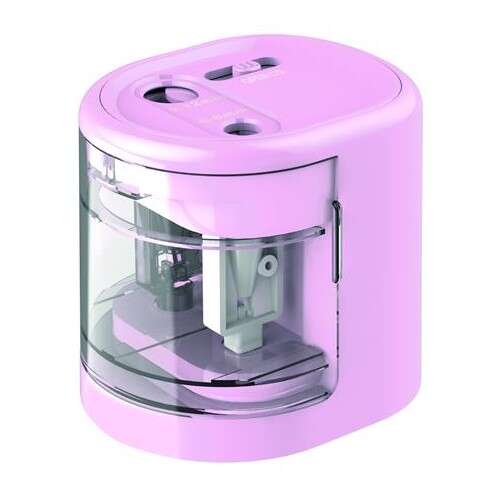 Rapesco PS12-USB electric pencil sharpener, pink, two holes