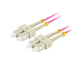 LANBERG fiber optic patchcord MM SC/UPC-SC/UPC duplex 5m LSZH om4 50/125 3.0mm violet, fiber optic cable, patch cable, network cable - Lanberg Patch Cable