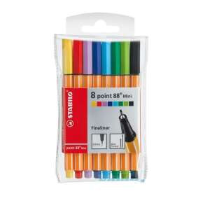Stabilo Point 88 Mini Fineliner Stifte, 8er Pack, sortierte Farben - STABILO Fineliner