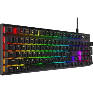 Pohľad z uhla na mechanickú klávesnicu HyperX Alloy Origins s RGB - Klávesnice