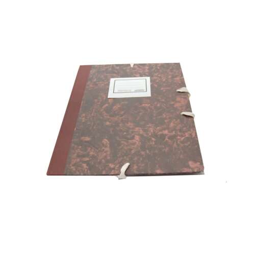 A4-es rajztáblatartó, barna színű, fehér kötésekkel