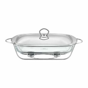 Ambition Helios hőálló üveg sütőtál melegentartó állvánnyal és fedővel - Sütőedény