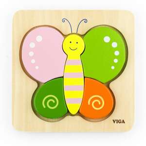 Viga Wooden Butterfly Puzzle for Toddlers, 5 piece puzzle with large pieces for easy handling - Puzzle