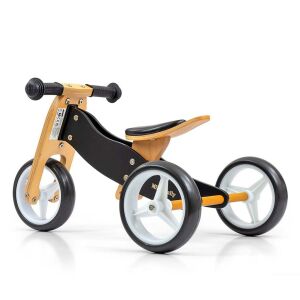 Milly Mally JAKE 2-in-1 wooden balance bike and tricycle, angled view - Toy