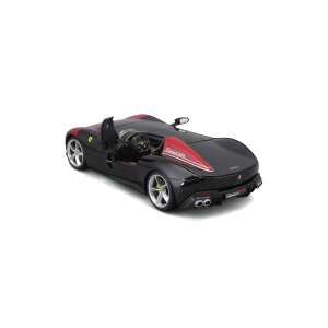 Bburago 1/24 scale Ferrari Monza SP1 model car, black with red stripe, rear view - Model, mock-up
