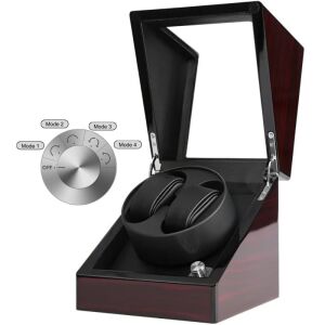 iUni автоматична навивачка за часовници, 4 програми, Watch Winder 2, Mahon-Black 141472596 - IUni