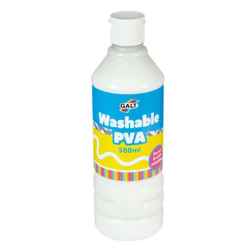 Galt Mosható PVA Ragasztó, 500 ml-es üveg, fehér ragasztó kézműves és művészeti tevékenységekhez - Hobby ragasztó