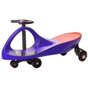 A Hold - Mov swing car in blue and orange, with black wheels and a black steering wheel - Bigjigs