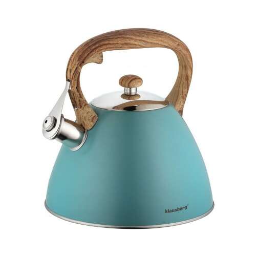 Klausberg 3L Flötenkessel mit Holzgriff, türkisblau