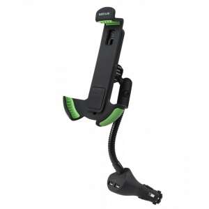 Astrum SH540 2 az 1-ben autós telefontartó és töltő, fekete és zöld, 4-6,3 hüvelykes telefonokhoz - Astrum