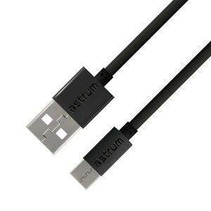 Astrum Verve UC20 USB-C Kabel, 1m, 2.0A, Schwarz - Astrum