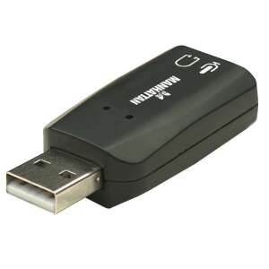 Manhattan Hi-Speed USB 5.1 3-D külső fekete hangkártya 58103429 