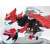 Giant Raptor Dinosaur Model, red, mechanical, buildable, moving, toy, for kids, side view