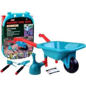 Zestaw narzędzi ogrodowych dla dzieci z taczką, konewką, łopatą i grabiami - Gry i sprzęt na świeżym powietrzu