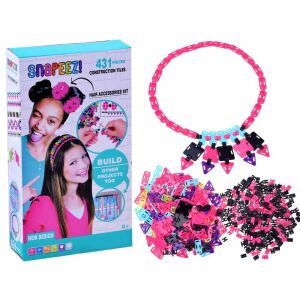 Snapeez Gyöngyfűző Szett necklace, 431 pieces construction tiles, hair accessories kit, assembled example - Jewelry Making Kit