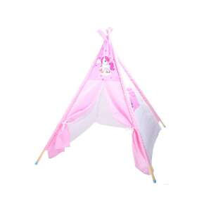Pink unicorn teepee tent for kids, play tent for girls, indoor and outdoor playhouse - Teepee
