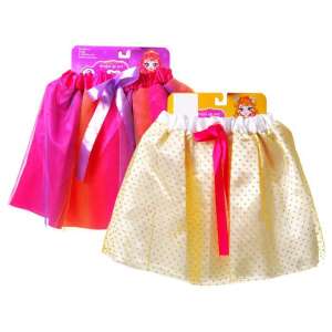 Set de costume pentru fete, include două fuste din tul, una cu culori curcubeu și una cu puncte aurii, perfect pentru costume de prințesă și joacă de-a - Fuste pentru copii