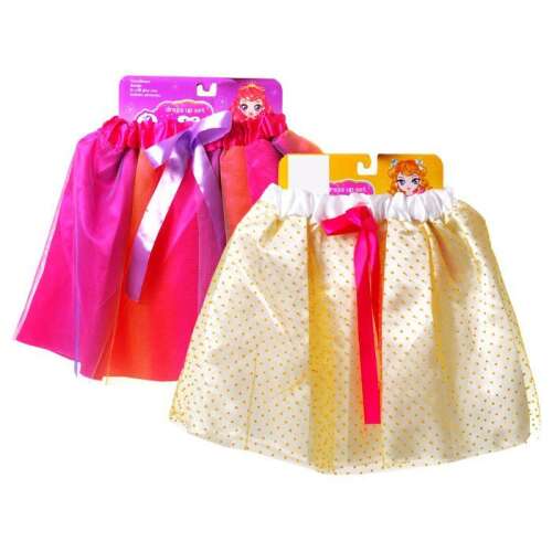 Lányoknak való öltözős szett, két tüllszoknyával, egy szivárványos és egy arany pöttyössel, tökéletes hercegnő jelmezekhez és szerepjátékhoz