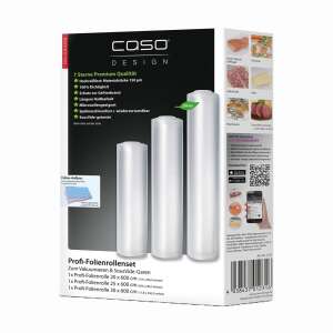 Caso Germany vacuum sealer rolls, 3 pack, 20x600 cm, 25x600 cm, 30x600 cm, BPA free, 150 micron - Food storage