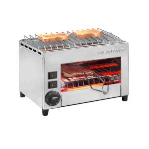 Kenyérpirító Grill Salamander MILANTOAST, 1000 W, fűtés, leolvasztás, grillezés, ideális HoReCa/lakás, kvarc fűtőelemek, időzítő, füst és kellemetlen szagok minimalizálása, rozsdamentes acél