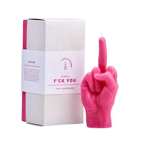 CandleHand F*ck You candle, pink, 100% handmade, in gift box