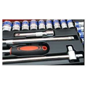 25 piece socket wrench set with ratchet, extension bars, and accessories - Hand tool