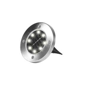 Disk Light solar powered ground light, 8 LED, for garden, path, and walkway lighting - Outdoor Decorative Lamp