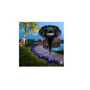 Set of 4 solar powered LED ground lights for garden path, walkway, or driveway - Outdoor Decorative Lamp