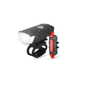 Happy Rider bike light set, front and rear lights, USB rechargeable, waterproof - Bicycle Light