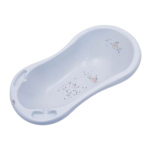 Maltex Minimal Wal Baby Badewanne 84 cm in Satinblau, schräge Ansicht - Badezubehör