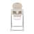 Petite & Mars Gusto high chair, white frame, beige seat, front view