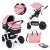 Petite & Mars Grand II Platinum Pink 2 in 1 stroller with bassinet, seat unit, changing bag, and rain cover