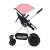 Side view of Petite & Mars Grand II Platinum Pink stroller with seat unit