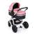 Front view of Petite & Mars Grand II Platinum Pink stroller with bassinet